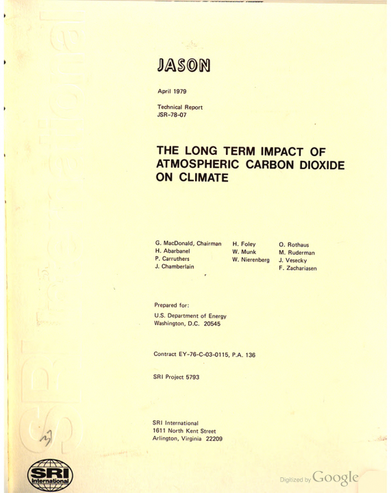 The long term impact of atmospheric carbon dioxide on climate
