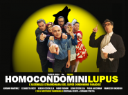 Locandina spettacolo teatrale Homo Condòmini Lupus, l'assemblea più pazza del mondo